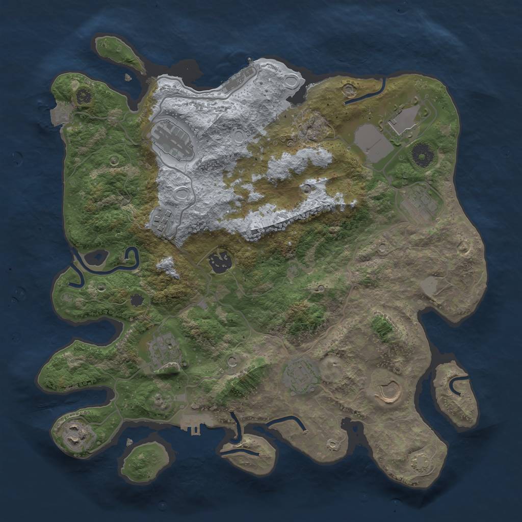 Rust Map: Procedural Map, Size: 3500, Seed: 276214722, 16 Monuments