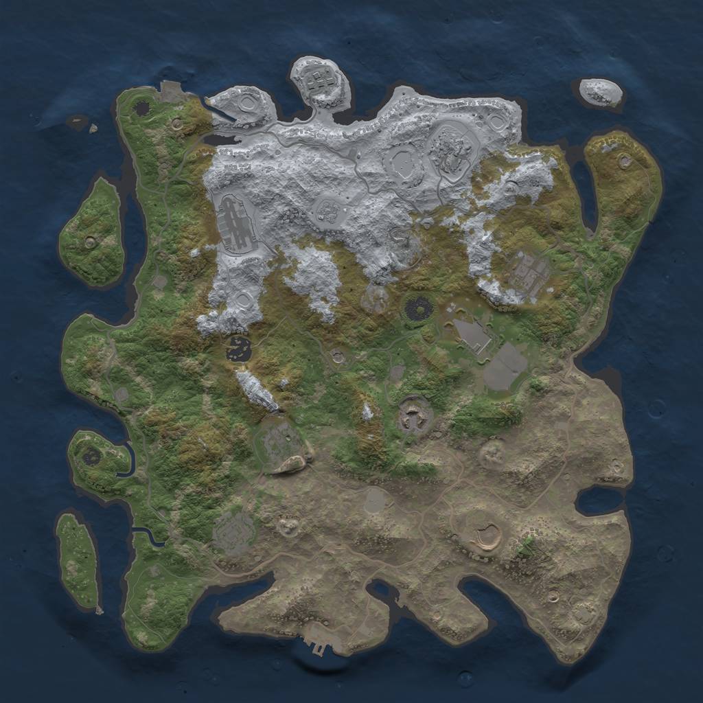 Rust Map: Procedural Map, Size: 4000, Seed: 1217361836, 17 Monuments