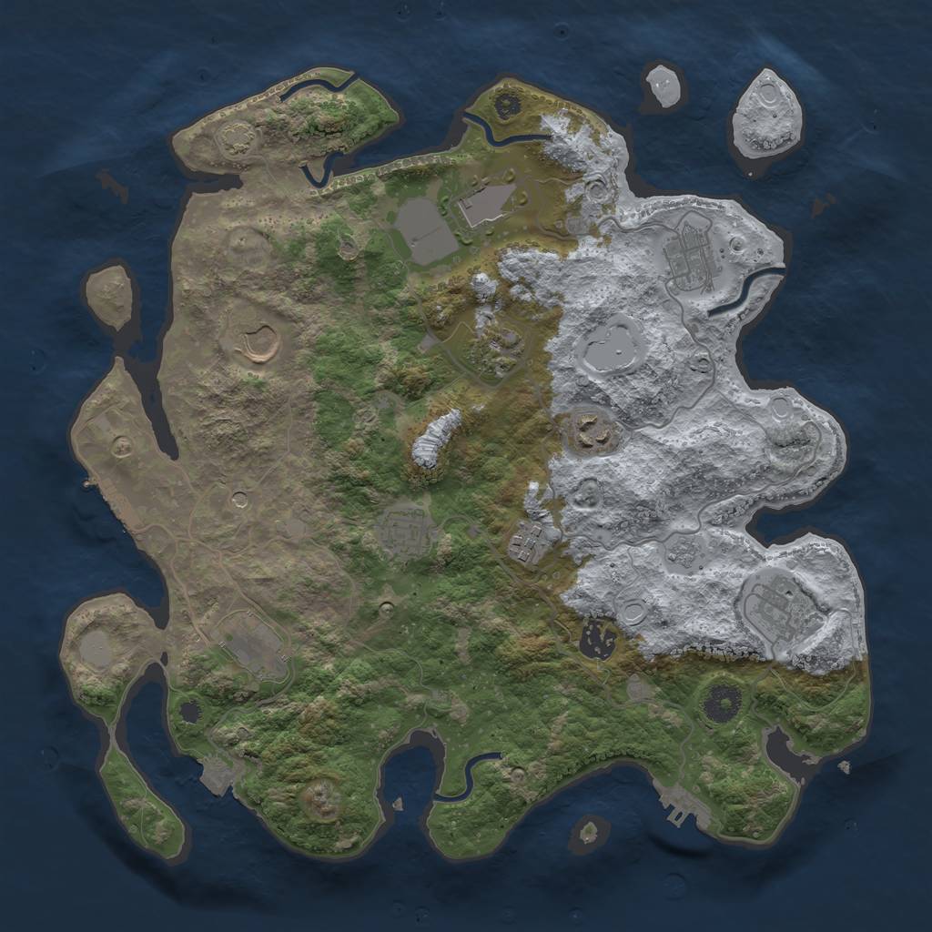 Rust Map: Procedural Map, Size: 3700, Seed: 1731193283, 18 Monuments