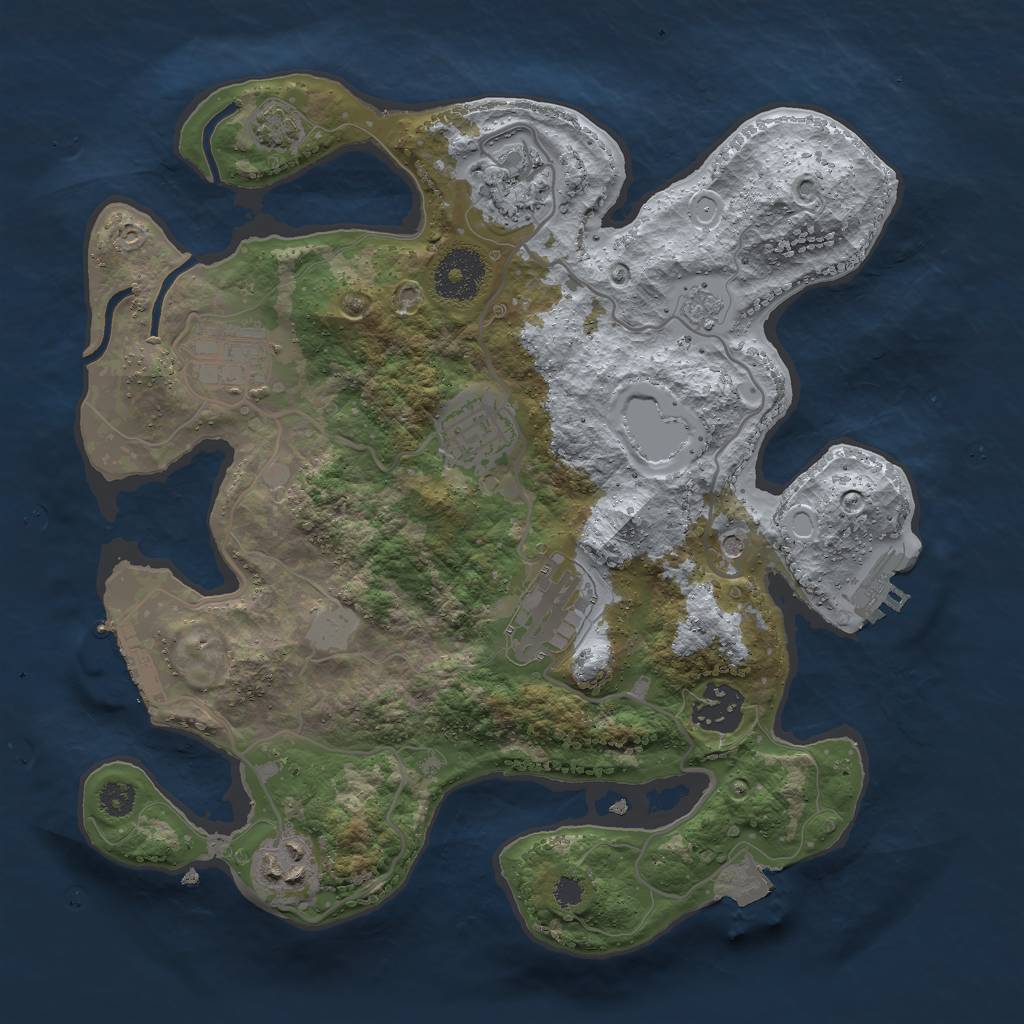 Rust Map: Procedural Map, Size: 3000, Seed: 335617177, 14 Monuments