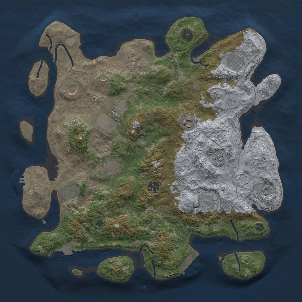 Rust Map: Procedural Map, Size: 4000, Seed: 12369798, 17 Monuments