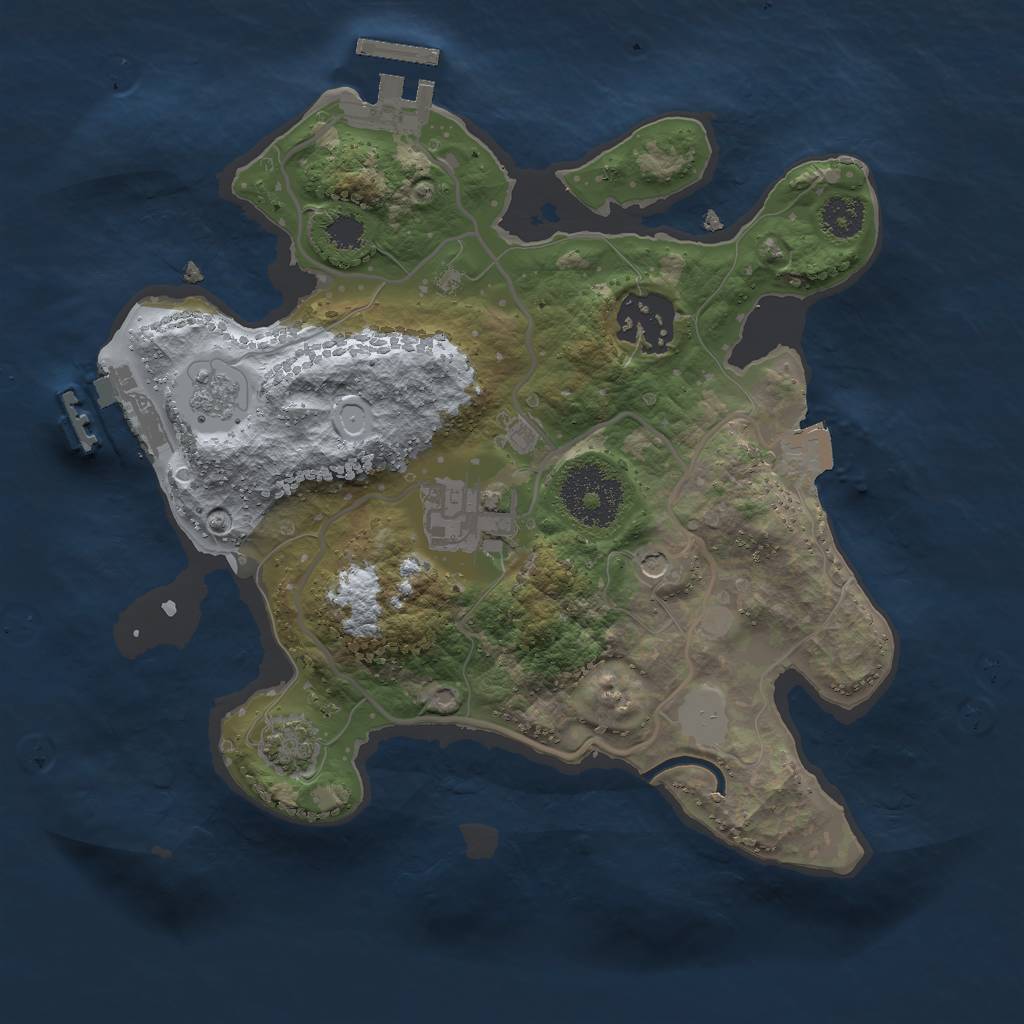 Rust Map: Procedural Map, Size: 2500, Seed: 566321371, 10 Monuments