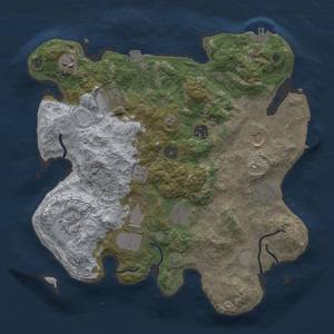 Thumbnail Rust Map: Procedural Map, Size: 3500, Seed: 734133083, 17 Monuments