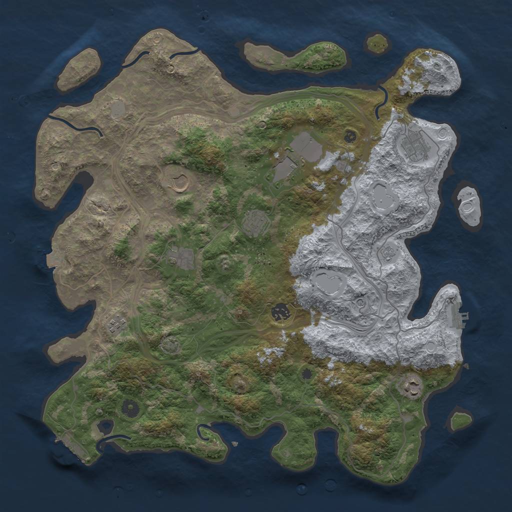 Rust Map: Procedural Map, Size: 4250, Seed: 11992538, 16 Monuments