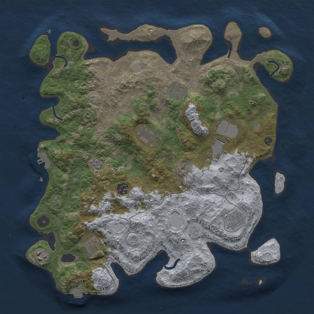 Rust Map: Procedural Map, Size: 4000, Seed: 958527053, 15 Monuments