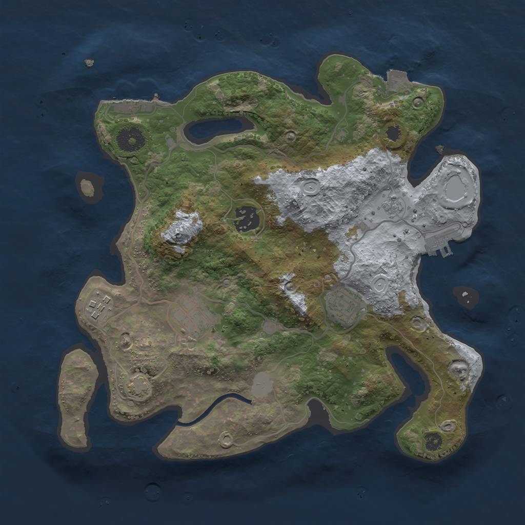 Rust Map: Procedural Map, Size: 3000, Seed: 48411395, 11 Monuments