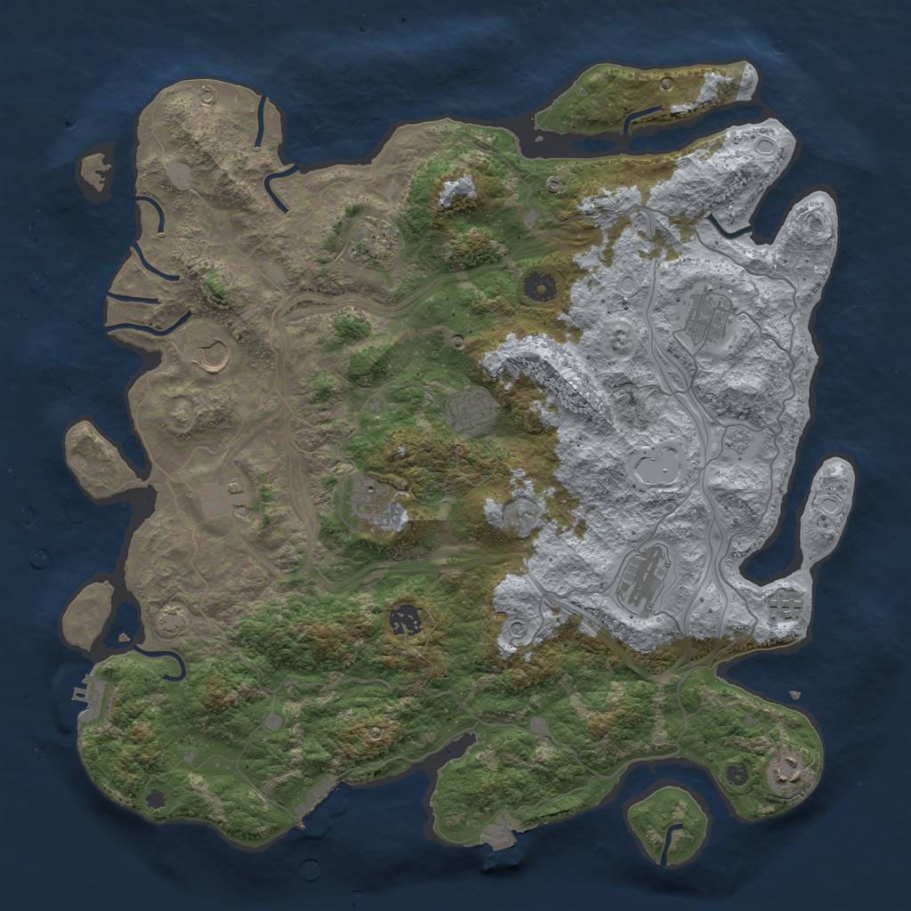 Rust Map: Procedural Map, Size: 4250, Seed: 520077278, 18 Monuments