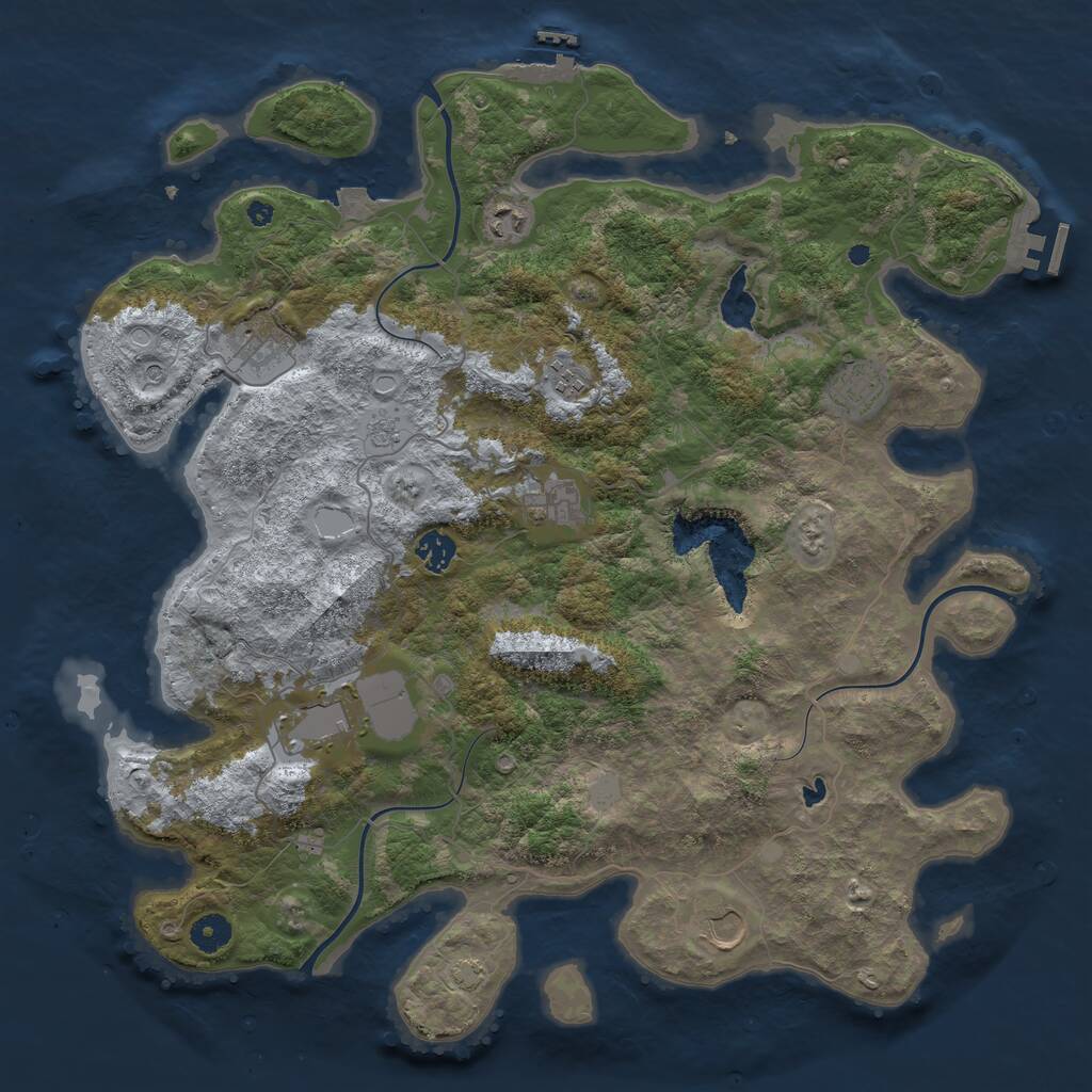 Rust Map: Procedural Map, Size: 4200, Seed: 20230818, 14 Monuments