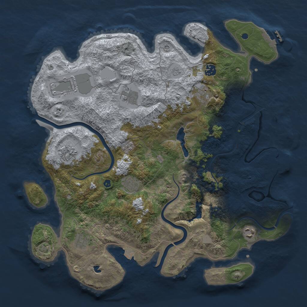 Rust Map: Procedural Map, Size: 4000, Seed: 1703716549, 15 Monuments