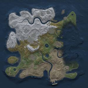 Thumbnail Rust Map: Procedural Map, Size: 3600, Seed: 230803, 15 Monuments