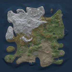 Thumbnail Rust Map: Procedural Map, Size: 3600, Seed: 230803, 16 Monuments