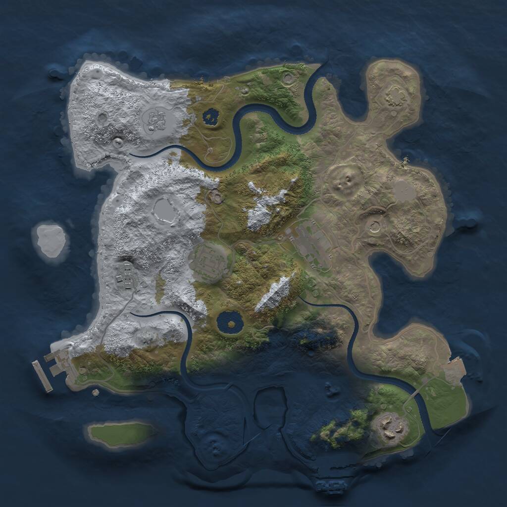 Rust Map: Procedural Map, Size: 3000, Seed: 61618617, 10 Monuments