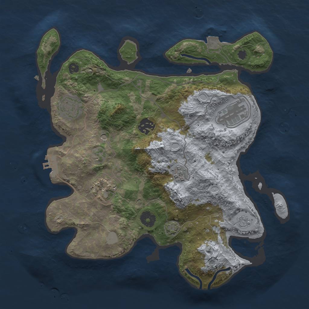 Rust Map: Procedural Map, Size: 3000, Seed: 4513215, 12 Monuments