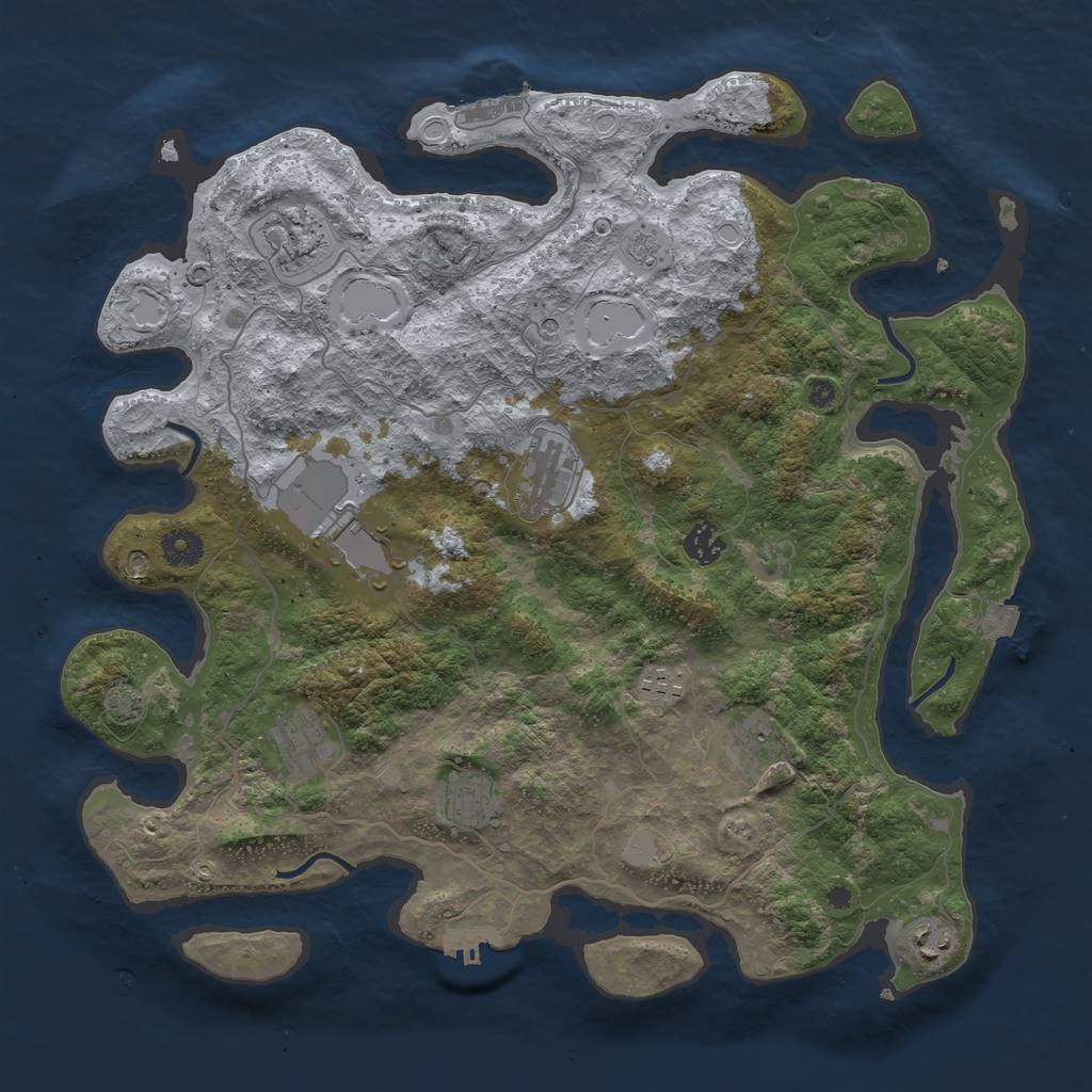 Rust Map: Procedural Map, Size: 4000, Seed: 1518807108, 17 Monuments