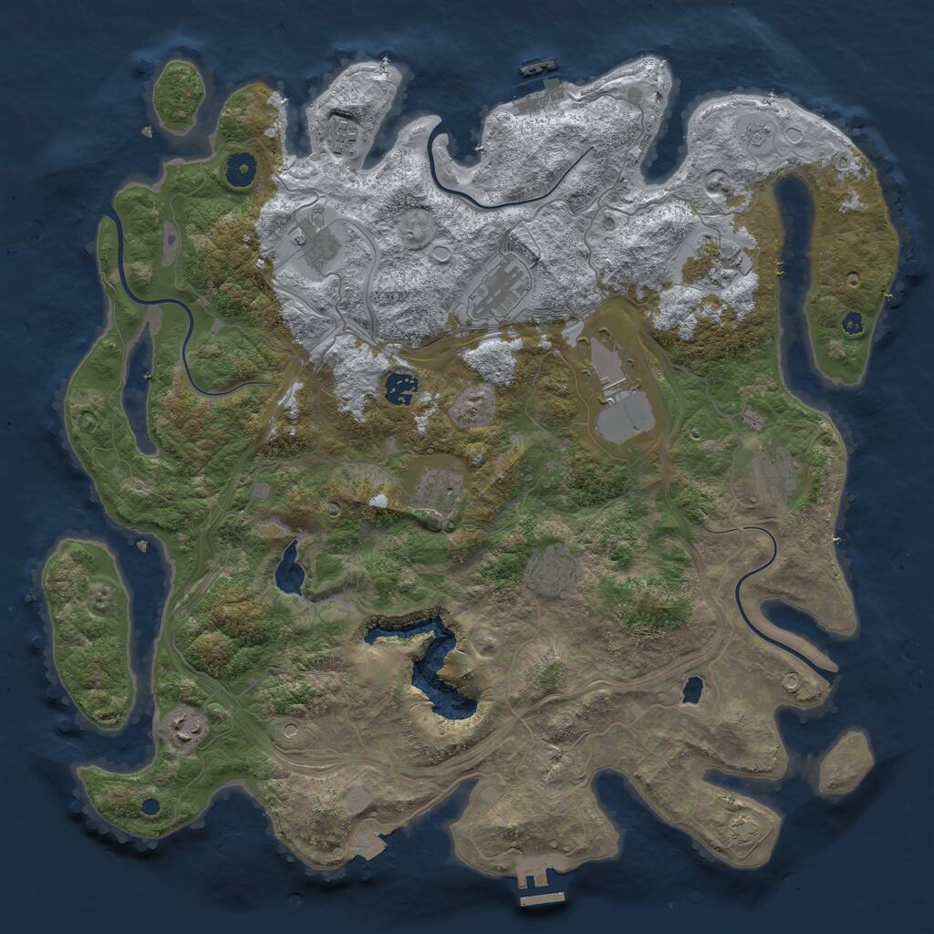 Rust Map: Procedural Map, Size: 4250, Seed: 961735773, 16 Monuments