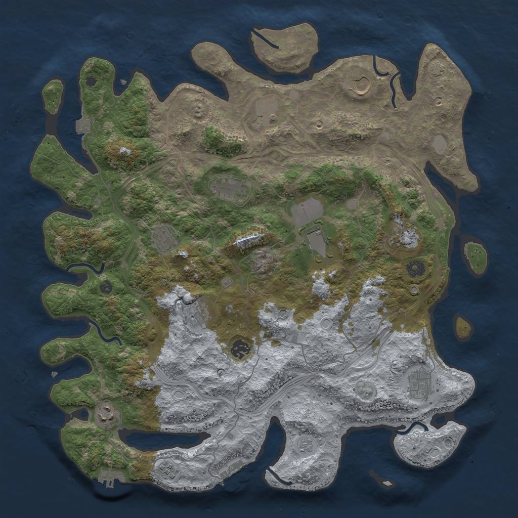 Rust Map: Procedural Map, Size: 4250, Seed: 1231334125, 19 Monuments