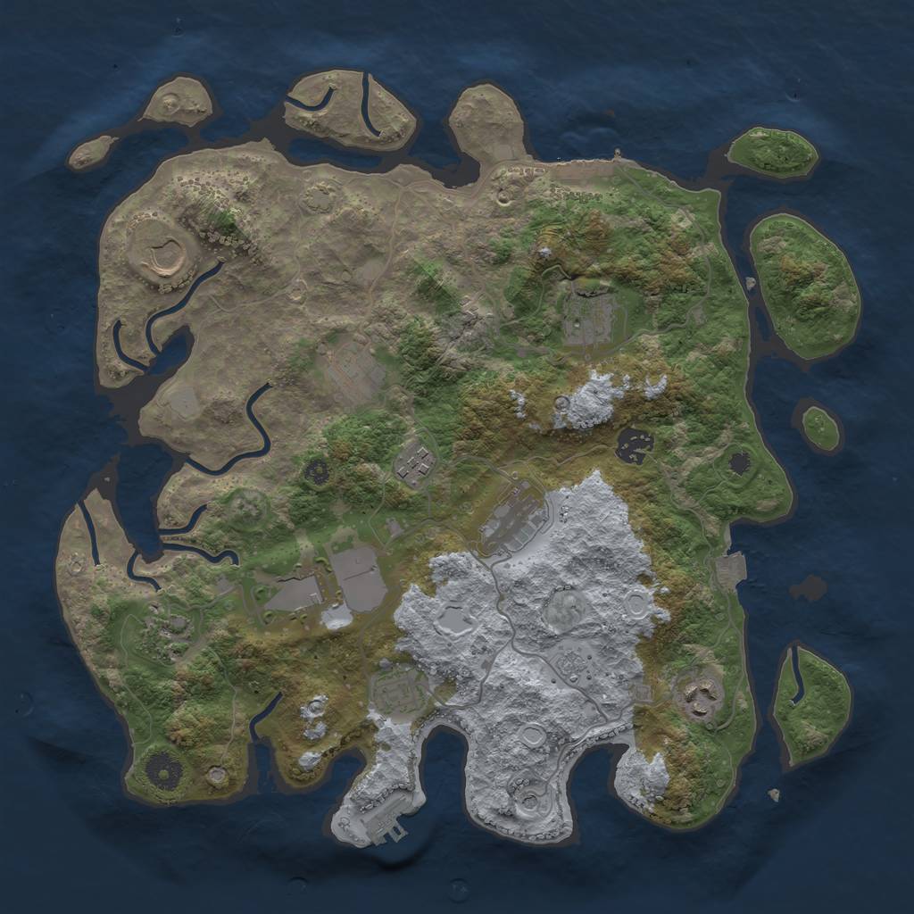 Rust Map: Procedural Map, Size: 3700, Seed: 67911407, 18 Monuments