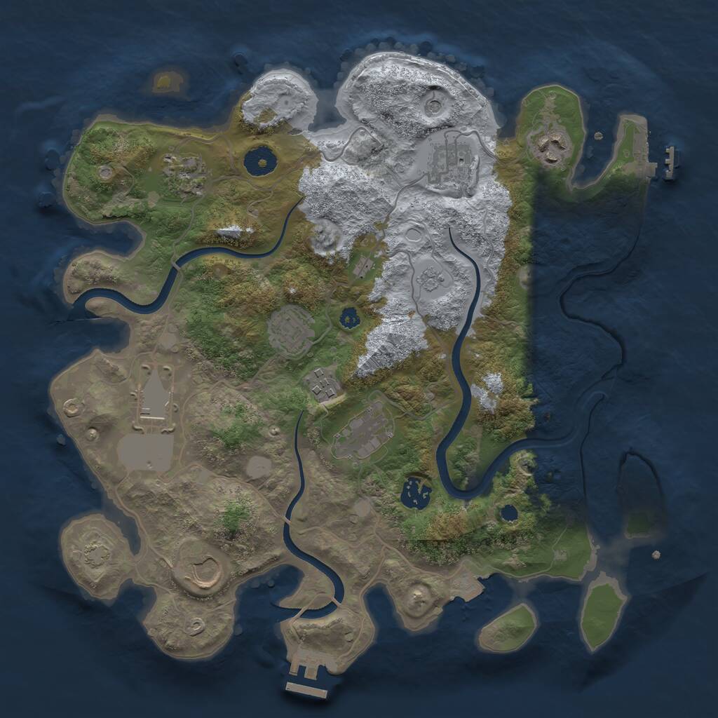 Rust Map: Procedural Map, Size: 3500, Seed: 1198280058, 15 Monuments