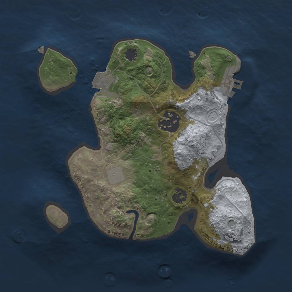 Rust Map: Procedural Map, Size: 2000, Seed: 1666161914, 5 Monuments