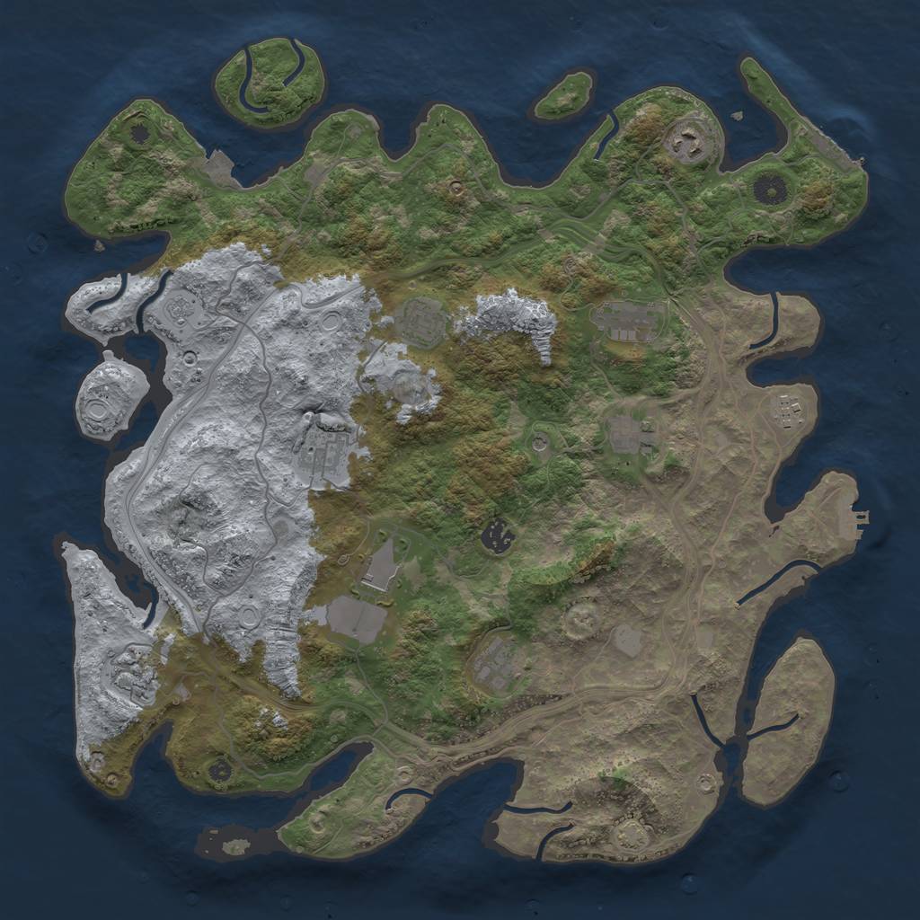 Rust Map: Procedural Map, Size: 4250, Seed: 2030452813, 18 Monuments