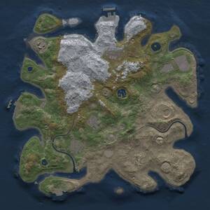 Thumbnail Rust Map: Procedural Map, Size: 3500, Seed: 1810095424, 14 Monuments