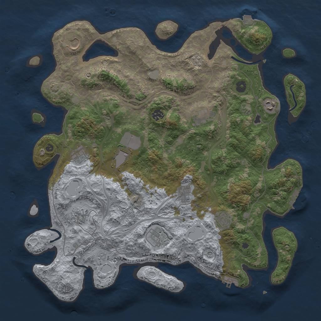 Rust Map: Procedural Map, Size: 4250, Seed: 631977115, 19 Monuments