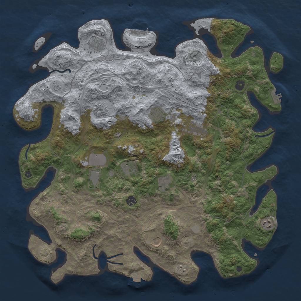 Rust Map: Procedural Map, Size: 4500, Seed: 9533722, 19 Monuments