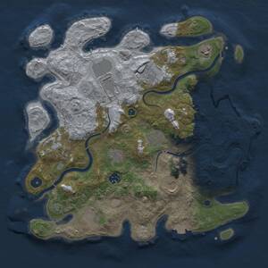 Thumbnail Rust Map: Procedural Map, Size: 3750, Seed: 3538, 15 Monuments
