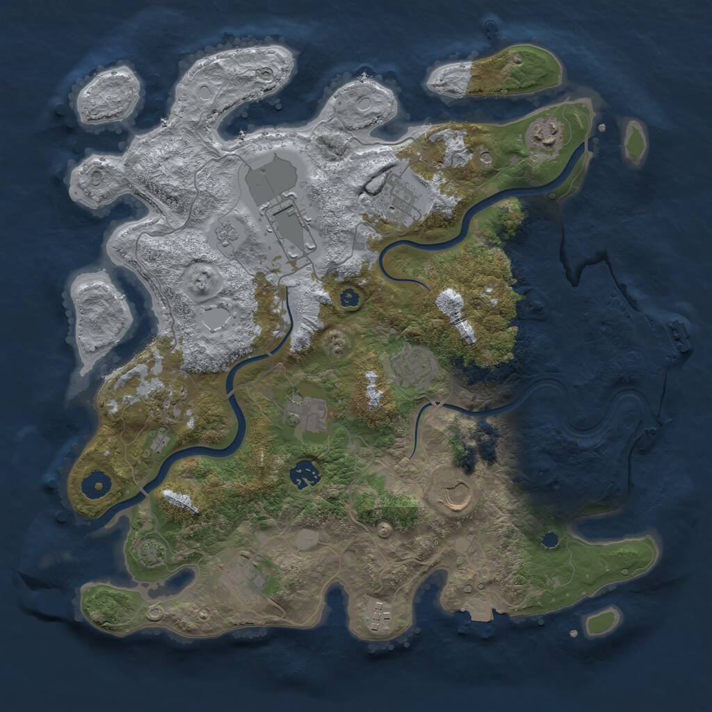 Rust Map: Procedural Map, Size: 3750, Seed: 3538, 15 Monuments