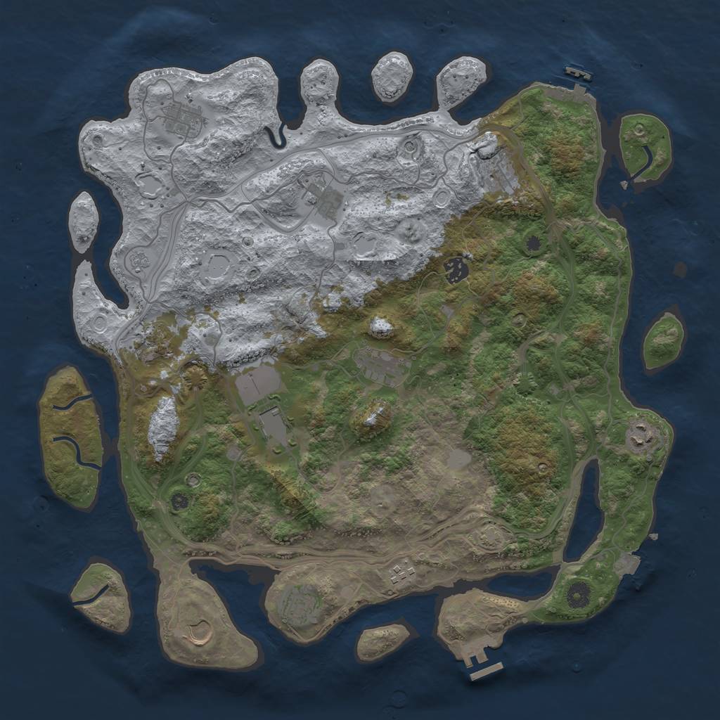 Rust Map: Procedural Map, Size: 4250, Seed: 1064045272, 19 Monuments