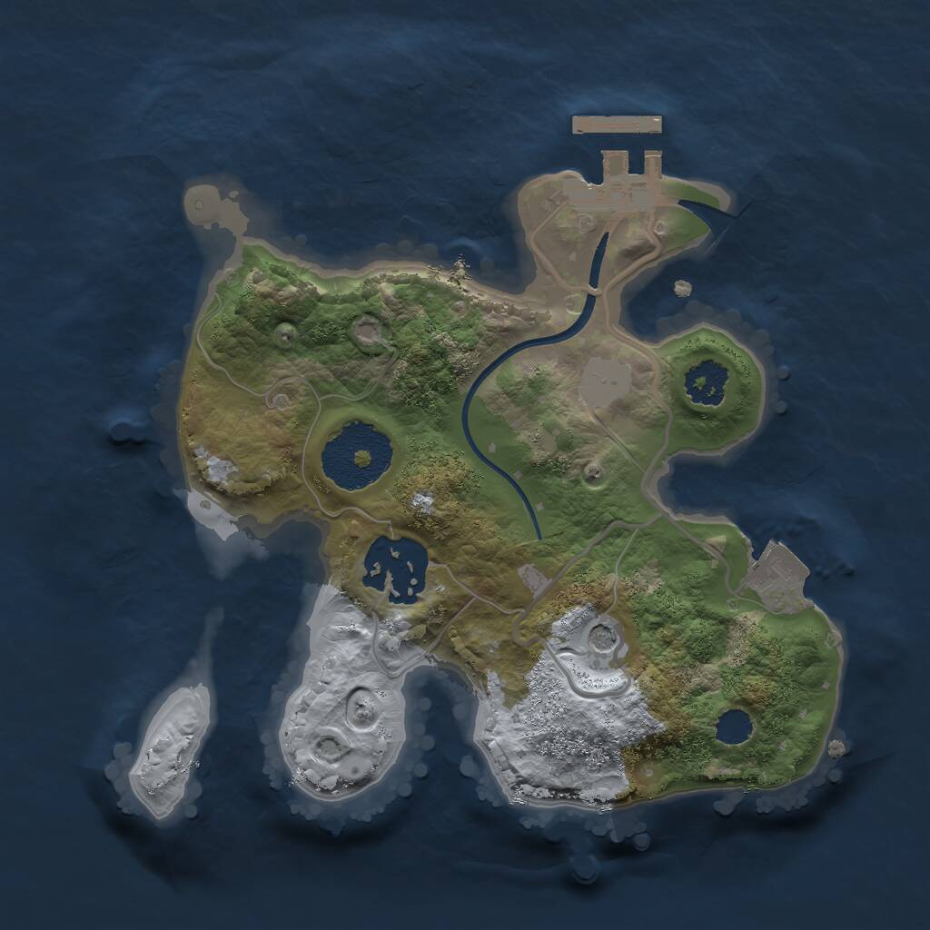 Rust Map: Procedural Map, Size: 2100, Seed: 367841944, 4 Monuments