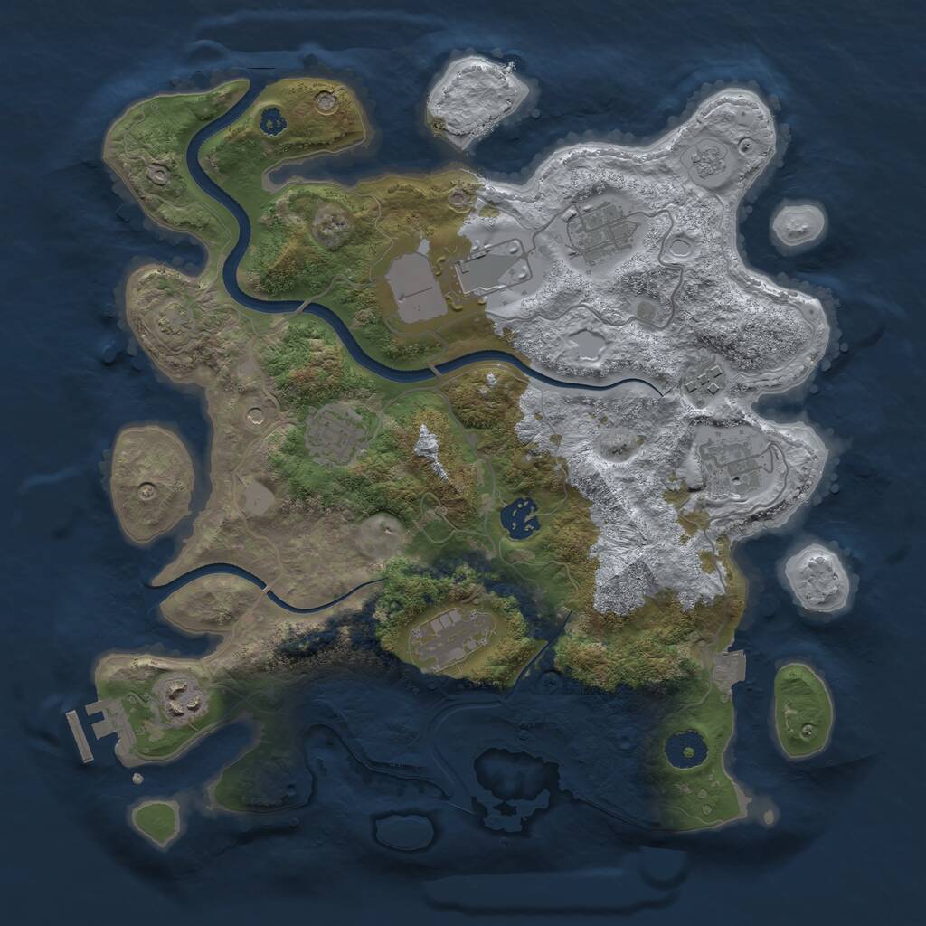 Rust Map: Procedural Map, Size: 3500, Seed: 1560482716, 13 Monuments