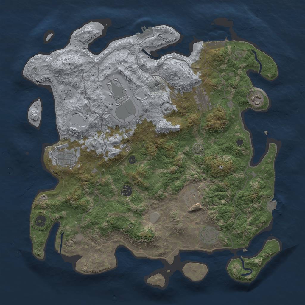 Rust Map: Procedural Map, Size: 4000, Seed: 831098198, 15 Monuments