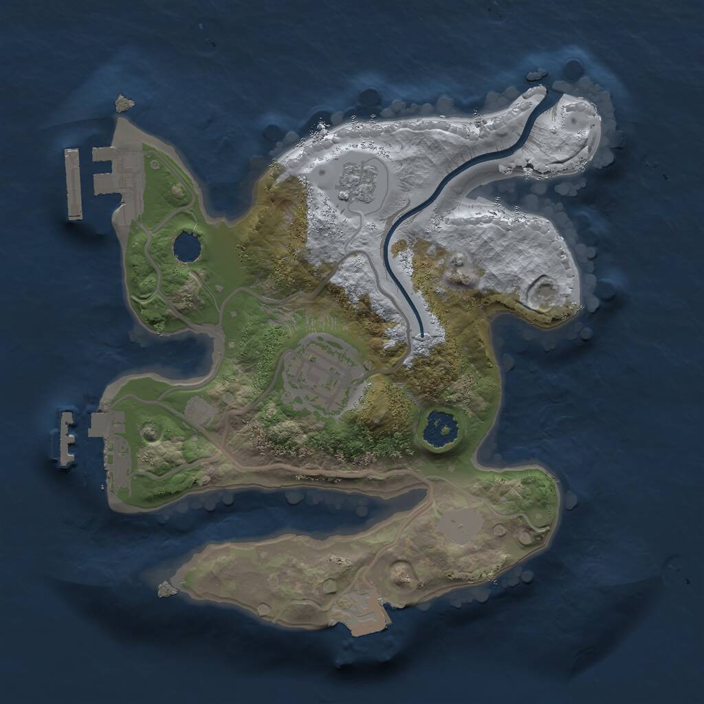 Rust Map: Procedural Map, Size: 2000, Seed: 32131421, 5 Monuments