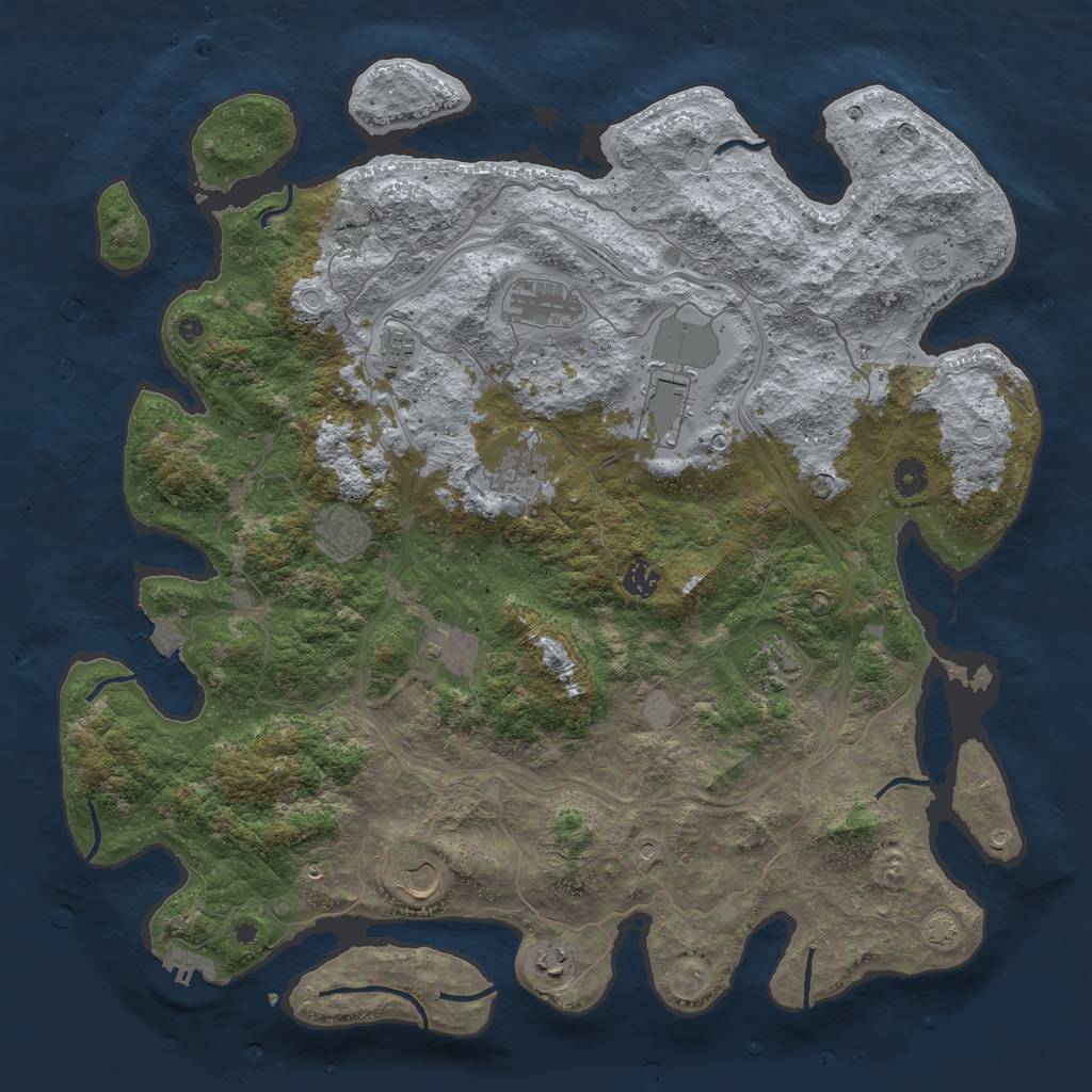 Rust Map: Procedural Map, Size: 4500, Seed: 266770139, 17 Monuments