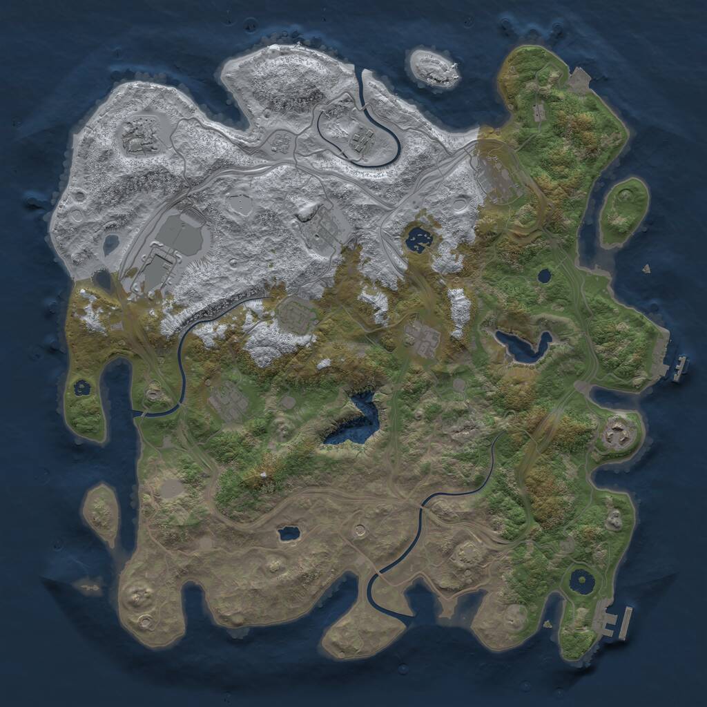 Rust Map: Procedural Map, Size: 4250, Seed: 729325052, 16 Monuments