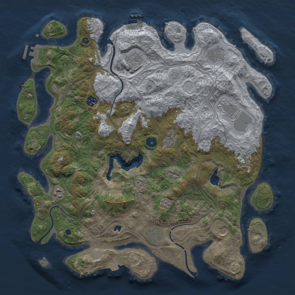 Rust Map: Procedural Map, Size: 4250, Seed: 224667060, 15 Monuments