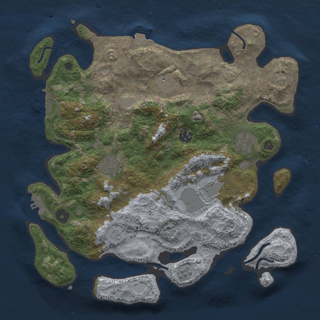 Rust Map: Procedural Map, Size: 3500, Seed: 11489606, 14 Monuments