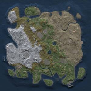 Thumbnail Rust Map: Procedural Map, Size: 3700, Seed: 41335713, 15 Monuments