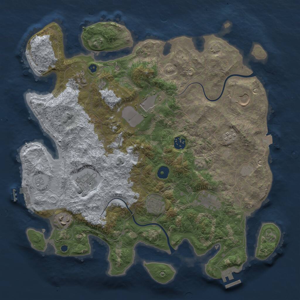 Rust Map: Procedural Map, Size: 3700, Seed: 41335713, 15 Monuments