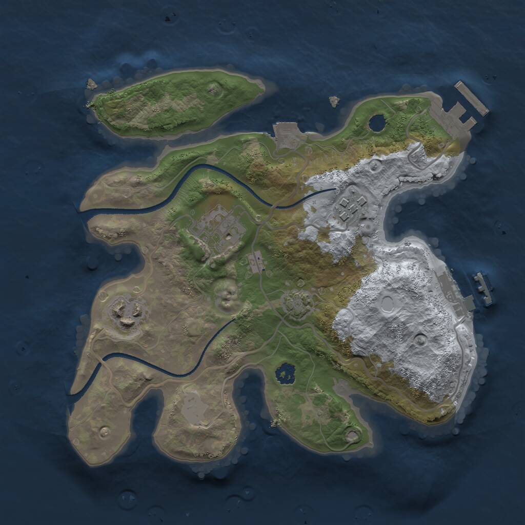 Rust Map: Procedural Map, Size: 2500, Seed: 15899, 7 Monuments