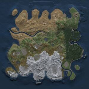 Thumbnail Rust Map: Procedural Map, Size: 3500, Seed: 980037267, 18 Monuments