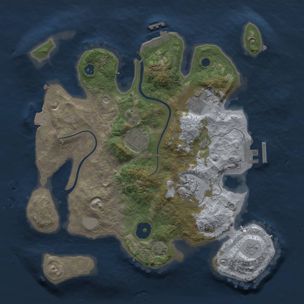 Rust Map: Procedural Map, Size: 2900, Seed: 234055051, 9 Monuments