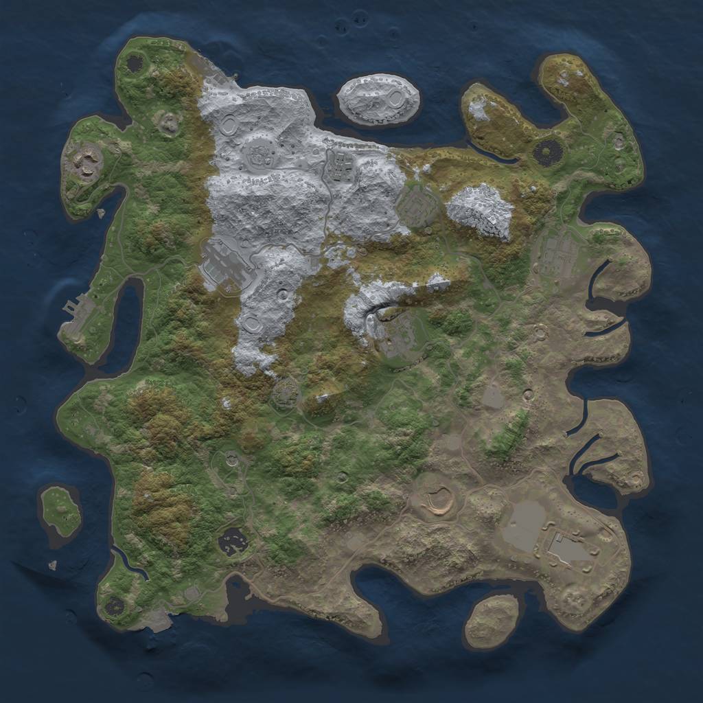 Rust Map: Procedural Map, Size: 3800, Seed: 1522, 17 Monuments