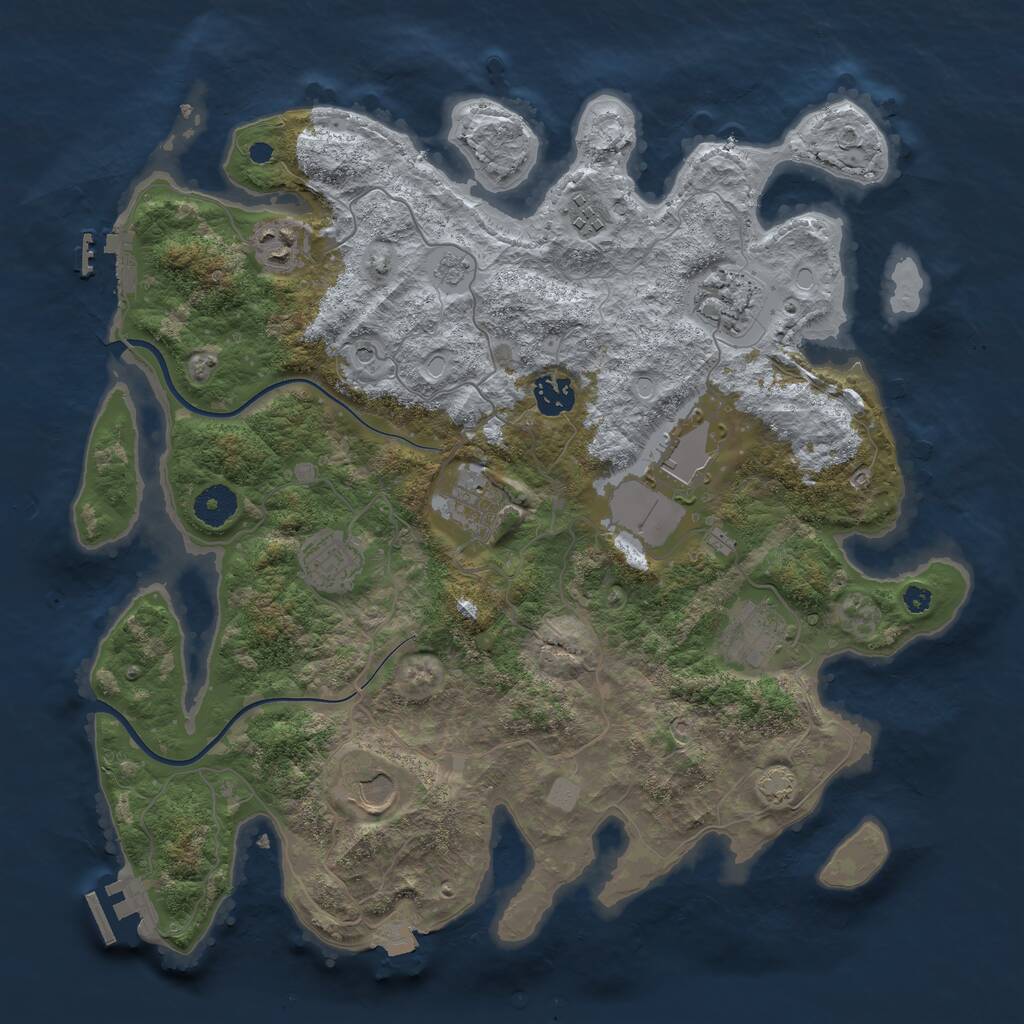 Rust Map: Procedural Map, Size: 3750, Seed: 83225061, 15 Monuments