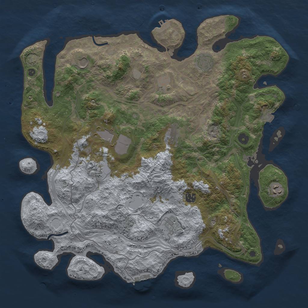 Rust Map: Procedural Map, Size: 4250, Seed: 1249788270, 18 Monuments