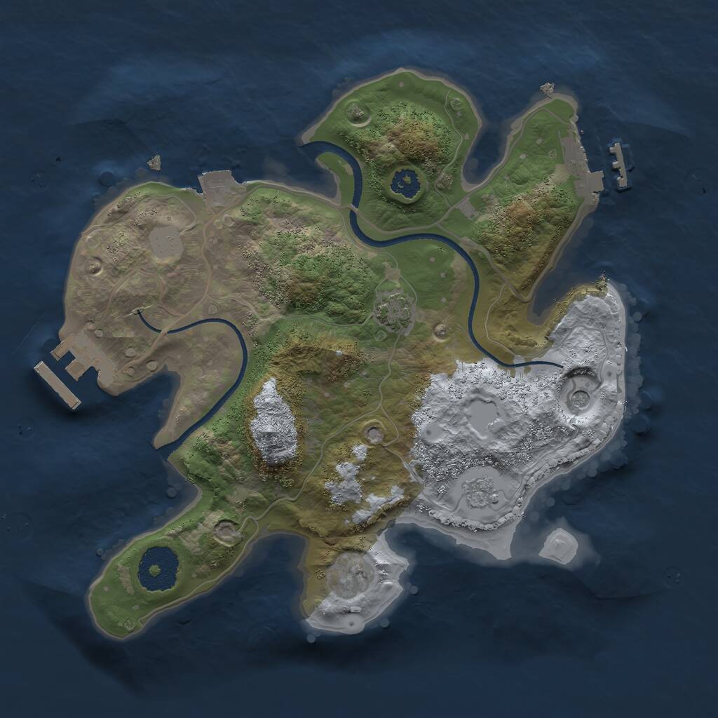 Rust Map: Procedural Map, Size: 2500, Seed: 1465420896, 6 Monuments