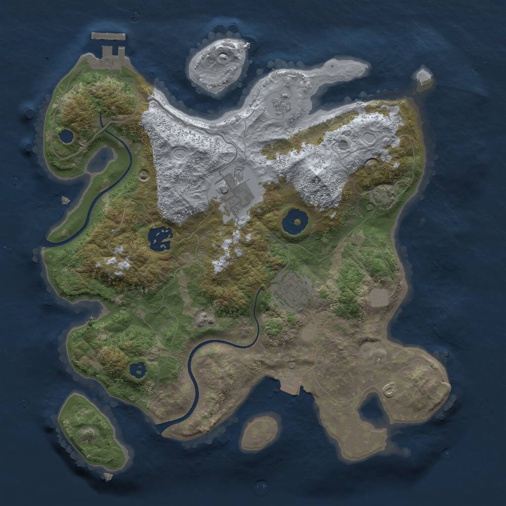 Rust Map: Procedural Map, Size: 3000, Seed: 40395337, 7 Monuments