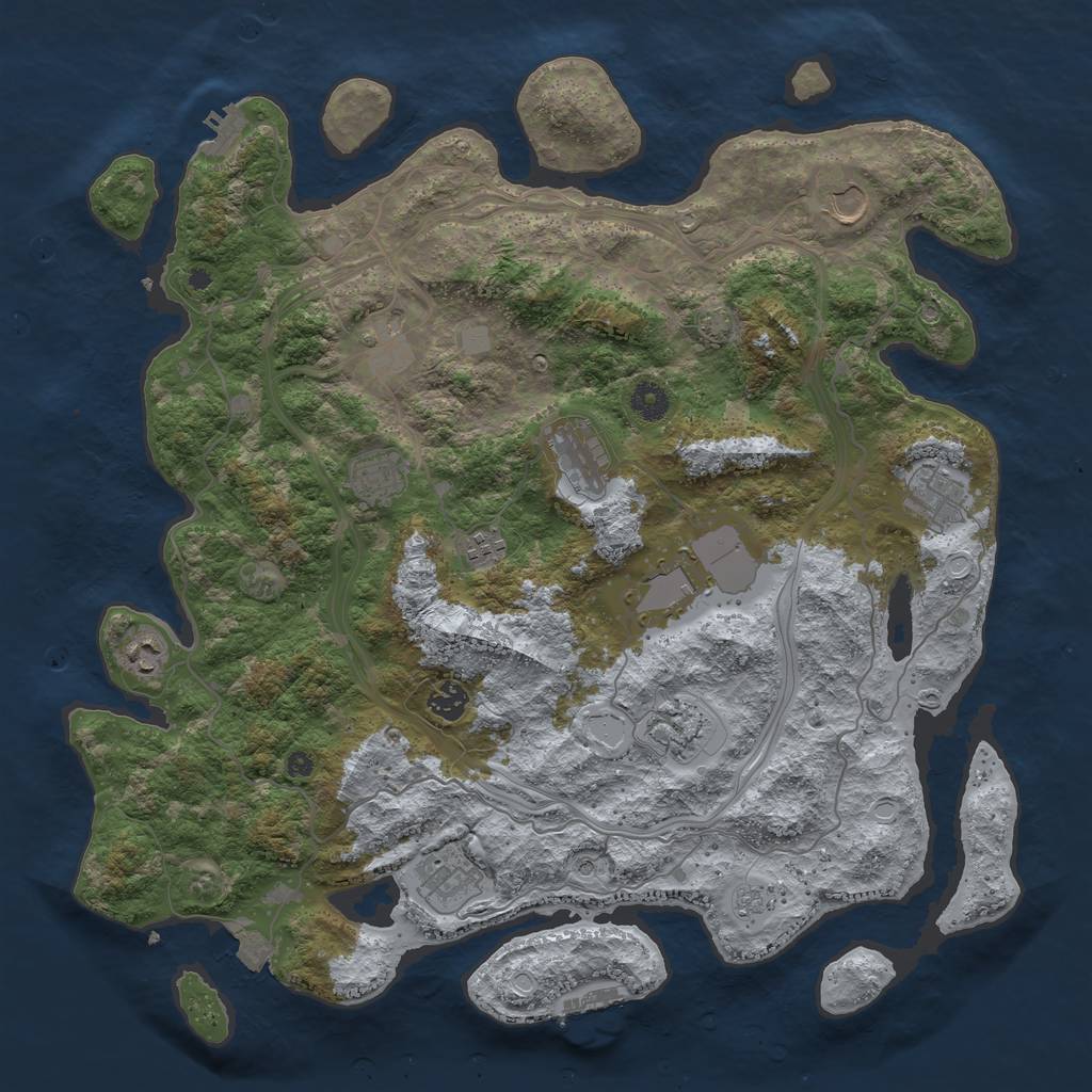 Rust Map: Procedural Map, Size: 4250, Seed: 941958238, 19 Monuments