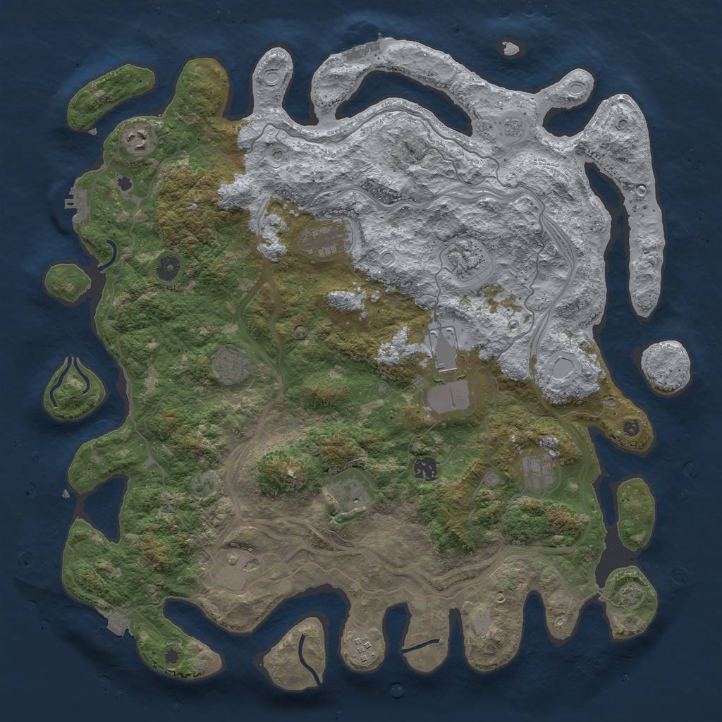 Rust Map: Procedural Map, Size: 4500, Seed: 9078, 18 Monuments